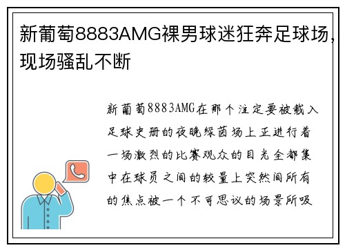 新葡萄8883AMG裸男球迷狂奔足球场，现场骚乱不断